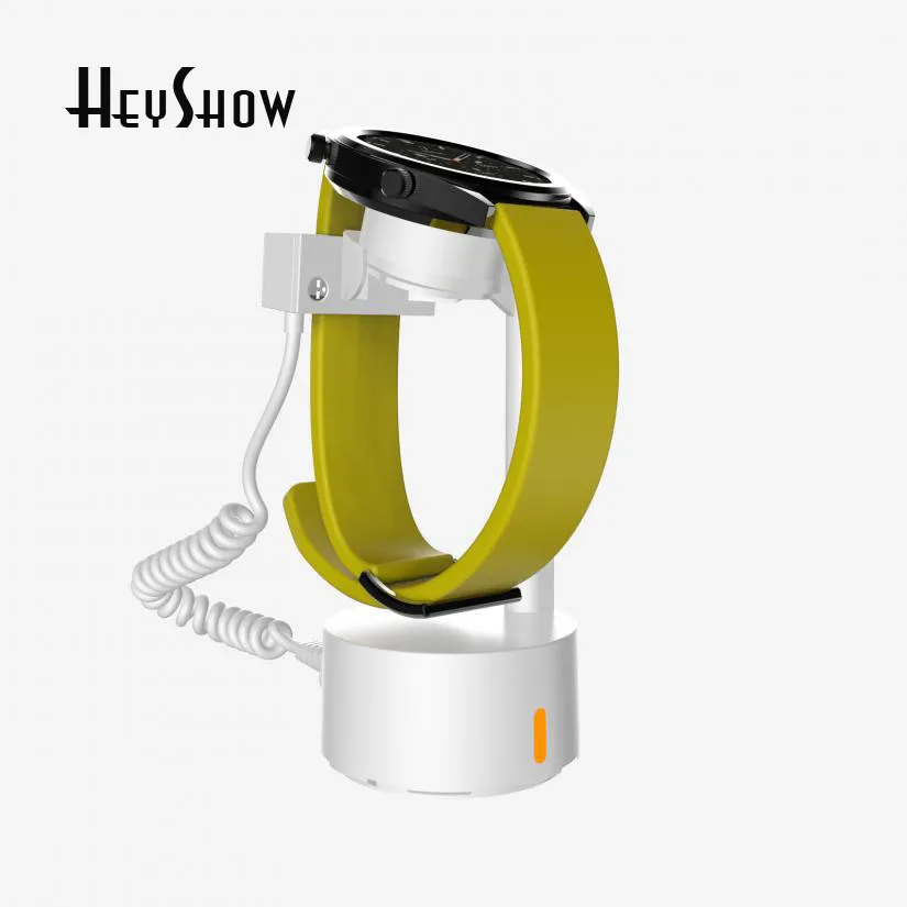 Smart Watch Security Display Stand Anti-Theft Alarm Holder With Wireless Charger For Watch Apple Samsung Huawei Xiaomi