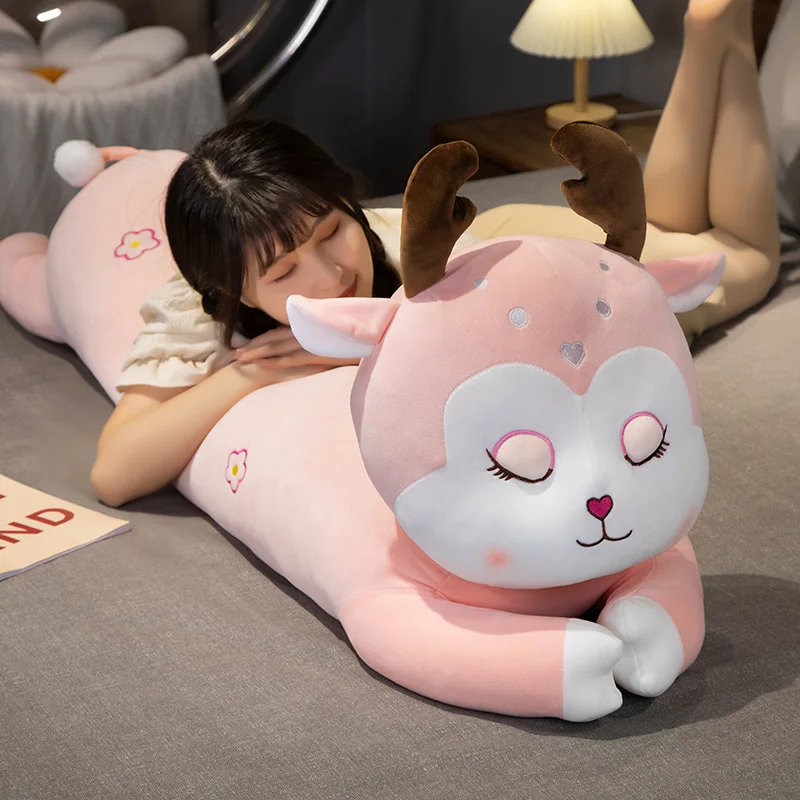 55-150 ซม.ยักษ์ Sika Deer ของเล่นตุ๊กตาสวยยักษ์กวาง Plushie ตุ๊กตาตุ๊กตาสัตว์หมอน Fantastic Decor ของขวัญ