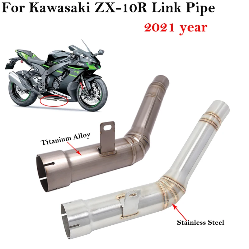 Slip On For KAWASAKI ZX-10R ZX10R ZX 10R 2021 Muffler Titanium Alloy Motorcycle Exhaust Middle Link Pipe Escape Systen