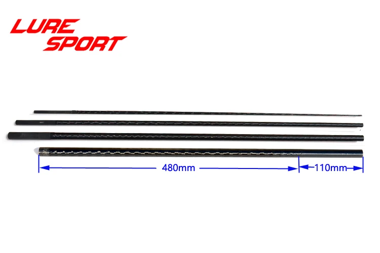 LureSport 2sets 1.98m 2.08m MH 4 sections Carbon blank Travel Rod Building Component Repair DIY