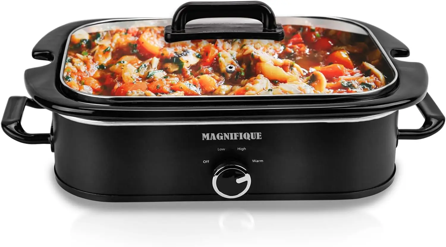 

4-Quart Slow Cooker with Casserole Manual Warm Setting - Perfect Kitchen Small Appliance for Family Dinners, Dishwasher Safe Cro