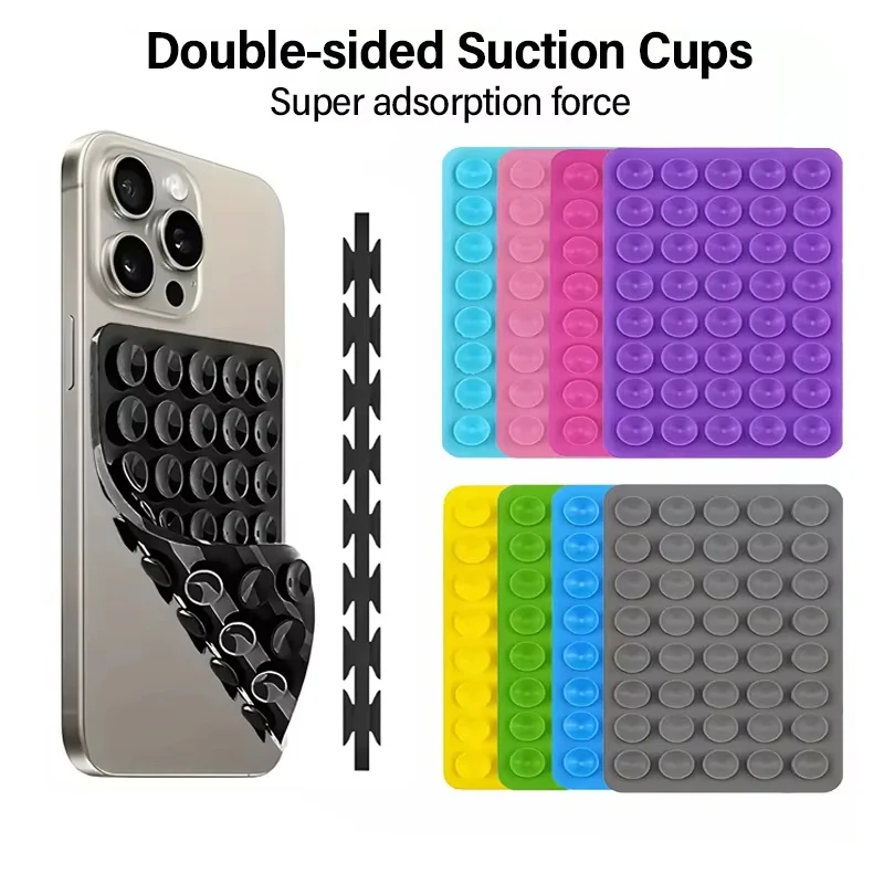 

Silicone Phone Stand Multifunctional Suction Cup Holder Double-Sided Suction Pads For Smartphones Tablets Portable Chargers Bags