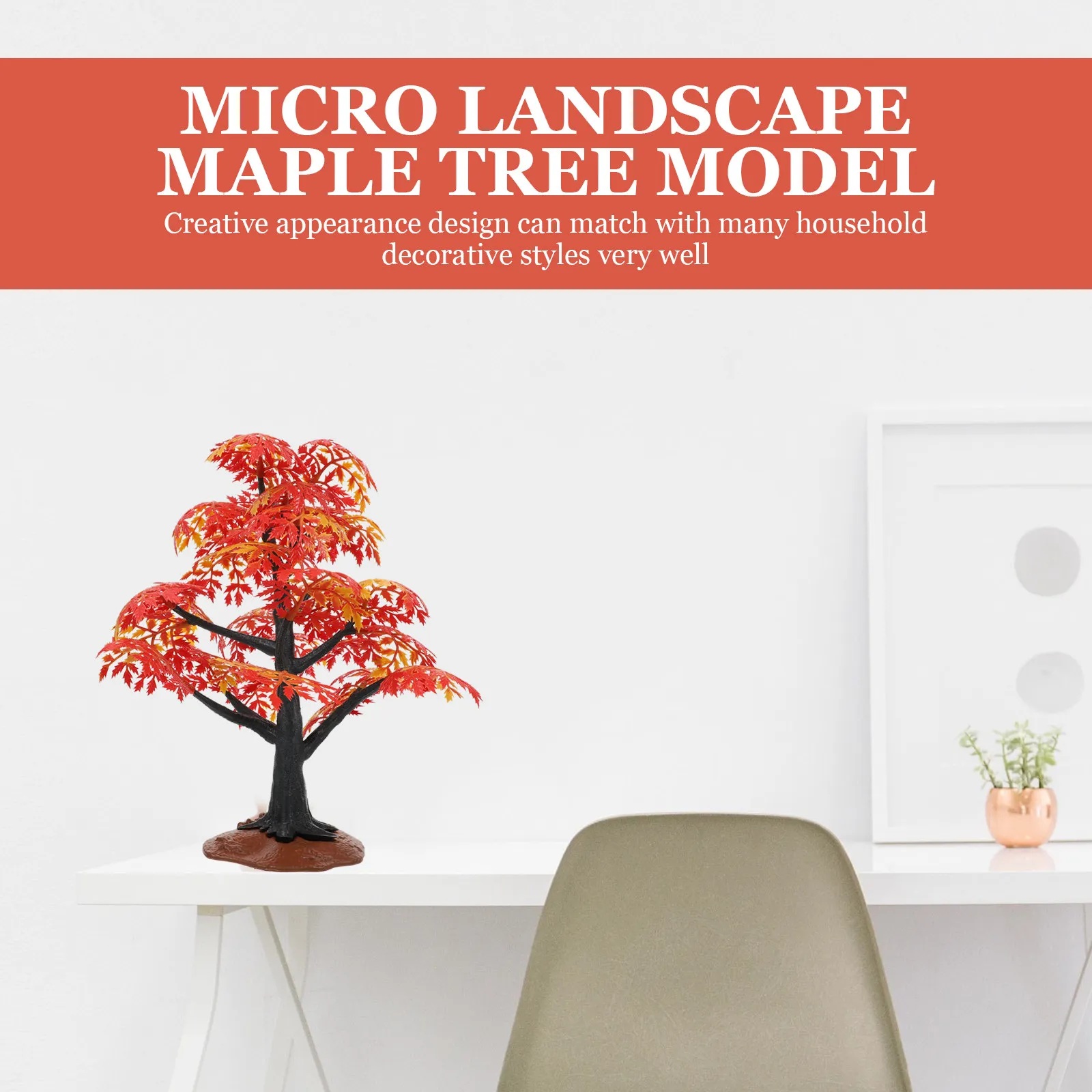 Maple Leaf Decoration Creative Sturdy Small Plastic Tree Shaped Ornament Micro Landscape Sand Table Adornment DIY Garden Fake