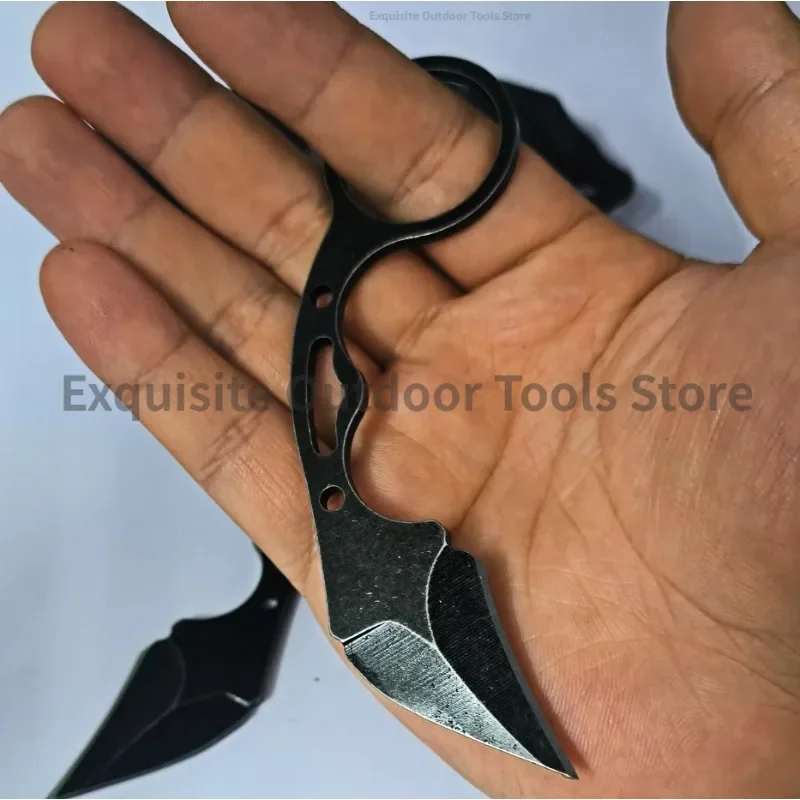 Mini multifunctional small claw knife, outdoor hunting survival curved knife, cool portable knife with K sheath