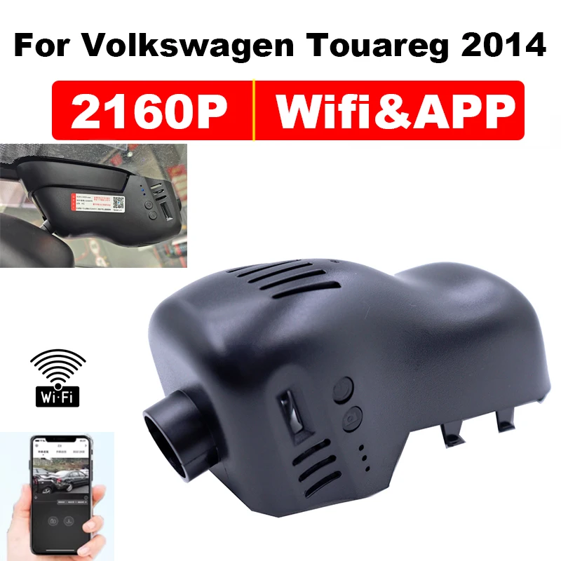 

4K HD Wi-Fi видеорегистратор для Volkswagen VW Touareg NF 2011 2012 2013 2014 2016 2017, передняя и задняя камеры с управлением через приложение Gensor.