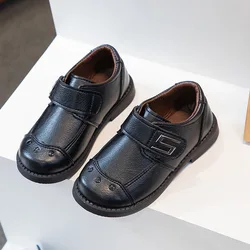 Scarpa in pelle da ragazzo tinta unita stile scolastico appartamenti per bambini moda Versatile per bambini scarpe uniformi formali nere causali traspiranti