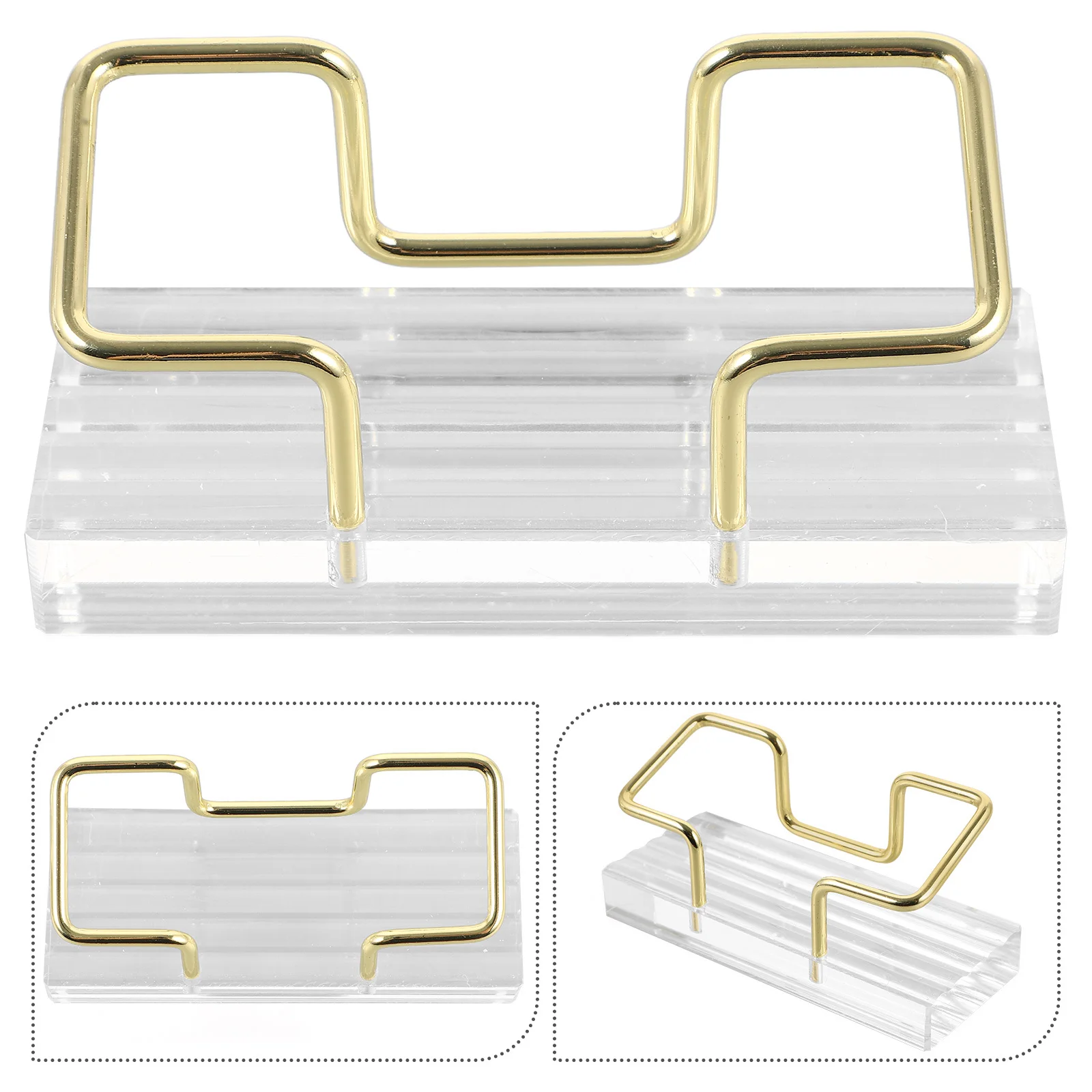 حامل بطاقة عمل أكريليك منظم سطح مكتب قوي لبطاقات اسم مكتب المكتب حامل رف شاشة هدية #4