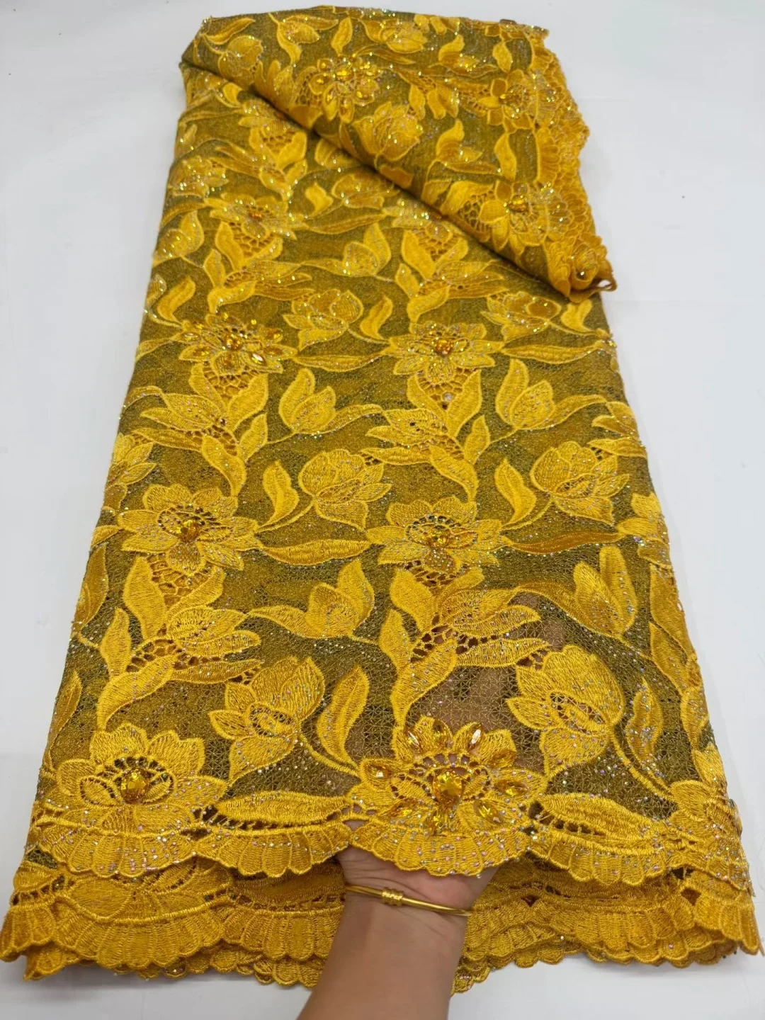 Newest African Swiss Voile Lace 3D Flower Embroidered With Water Soluble Lace Fabric For 2026 High Quality Nigerian Women Dress