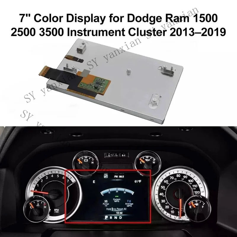 SY+ 7; LCD Display DJ070NA02B For 2013-2019 Dodge Ram 1500 2500 3500