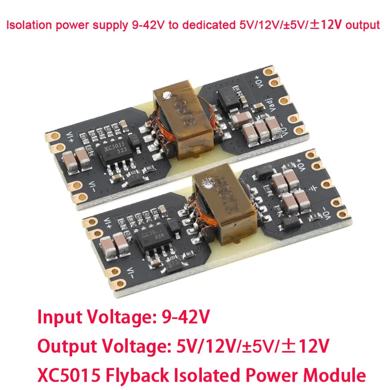 2Pcs/1pc XC5015 Isolated DC DC Power Module Wide Voltage 9-42V Input 5V 12V ±5V ±12V Output 6W 10W Stabilizer Board Reserved LDO