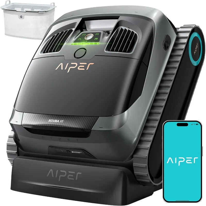 

AIPER Scuba X1 Cordless Pool Robot Powerful Suction, Double Filtration and Wireless Charging Dock, Floor/Wall/Waterline Cleaning