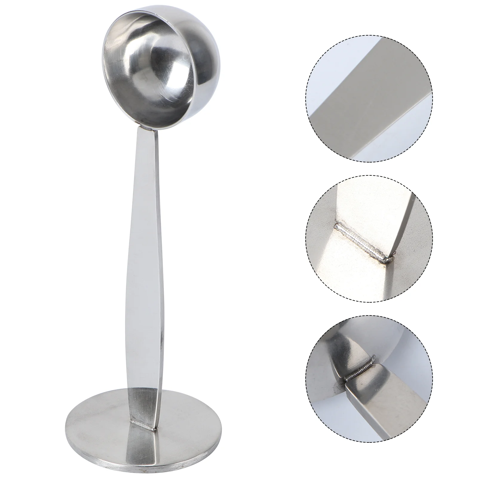 

Coffee Ground 2-in-1 Tamper Tamping Scoop Stand Stainless Steel Pound Stick 142*5 CM with Spoon Silver