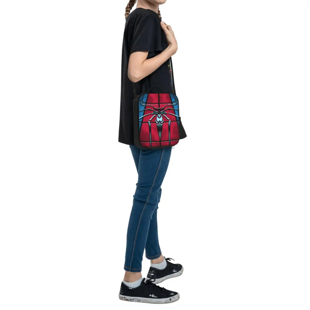 مخصص الرسوم المتحركة أنيمي الرجل العنكبوت معزول حقيبة الغداء للنساء شبكة العنكبوت الحرارية برودة حقيبة الغداء مكتب العمل المدرسة