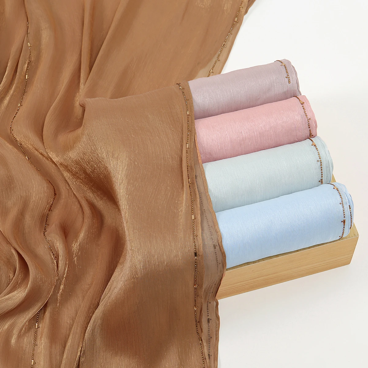 امرأة مسلم الحجاب شال الشيفون لامع حجر الراين الحرير الحجاب بريق لامعة وشاح الإسلام عمامة رمضان الحجاب يلتف