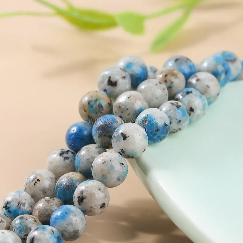 Natural Genuine Brazil Biotite K2 Stone Beads Round Loose Energy Azurite Stone Beads For Jewelry Making DIY Bracelet Accessories