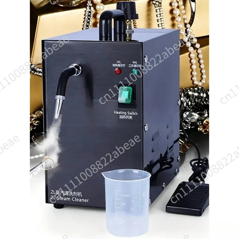 220V/110V 1300W Jewelry Steam Cleaner 2L - High-Pressure Stainless Steel Steamer with Fine Mesh Strainer for Silver Gold Diamo