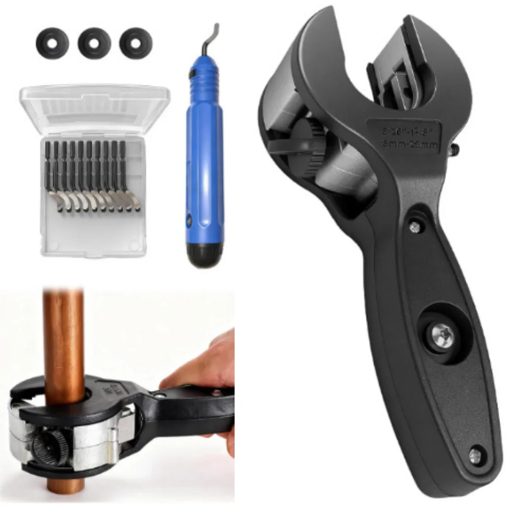 Efficient Ratchet Tube Cutter for Stainless Steel Copper Aluminum Pipes Cutting Range 8 to 29mm Single Hand Use