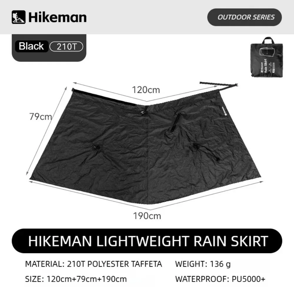 3-in-1 Hiking Rain Skirt Ultralight Multipurpose Split Rain Gear Wear-resistant Breathable Rain Poncho