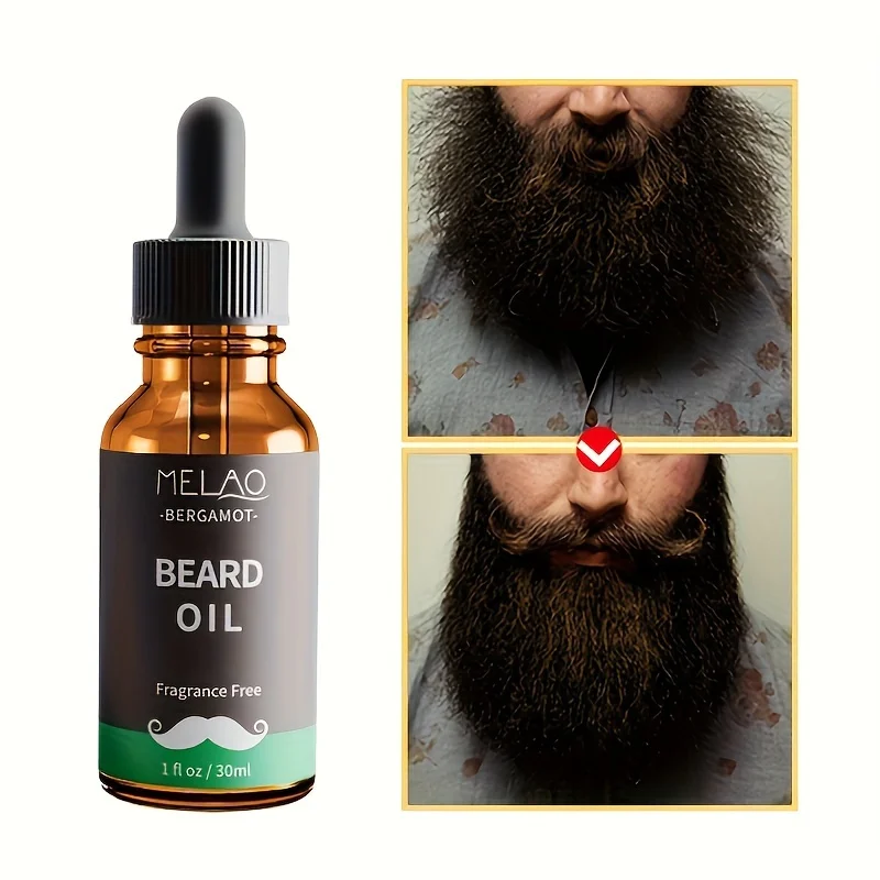 MELAO Beard Oil 100% Natural Beard Conditioner with Organic Argan & Jojoba Beard Oils with Vanilla Scent - Softens, Moisturizers