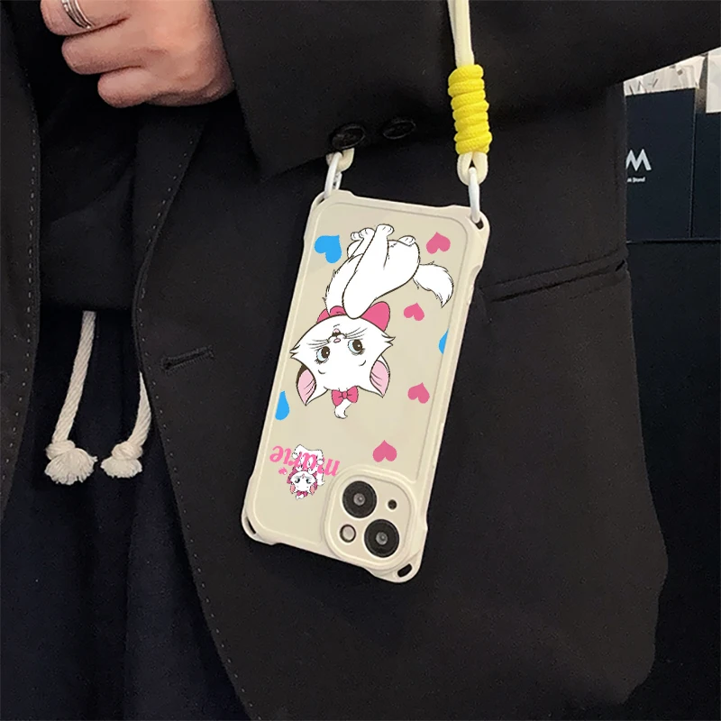 Disney The Aristocats LOVE For Vivo Y100 Y91 Y81 Y78 Y77 Y72 Y51 Y50 Y36 Y35 Y28 Y27 Y22S Y21 Y20 Y19 Y17 Y16 Y15 lanyard Case