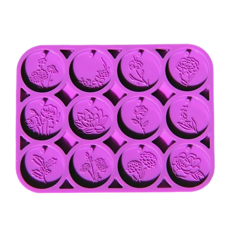 Floral Round Disc UV Epoxy Resin Mold 12 Month Flower Jewelry Casting Mold Handmade Birth Flower Pendant Resin Mold 40GB