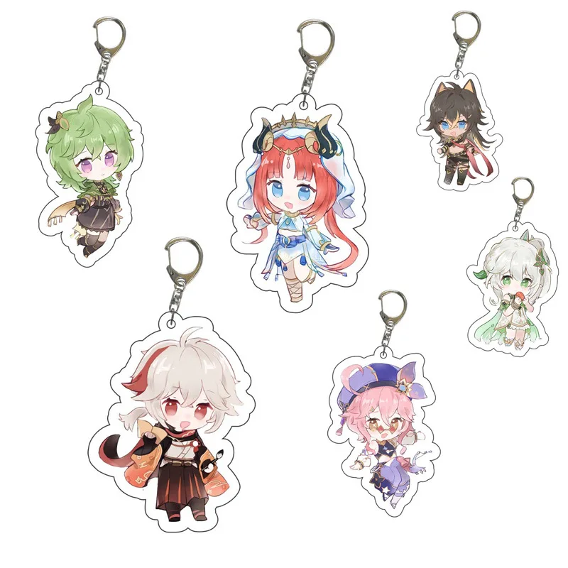 Kawaii Nahida Wanderer Columbina Acrylic Keychains Game Genshin Impact Keychain Backpack Pendant  Accessories