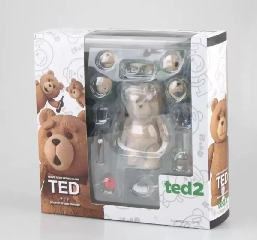 Yamaguchi Style Teddy Bear Ted2 Profanity Revoltech No.006 Bear Cheap Bear Joint Movable Model Doll Toy Figurine Kids Xmas Gifts