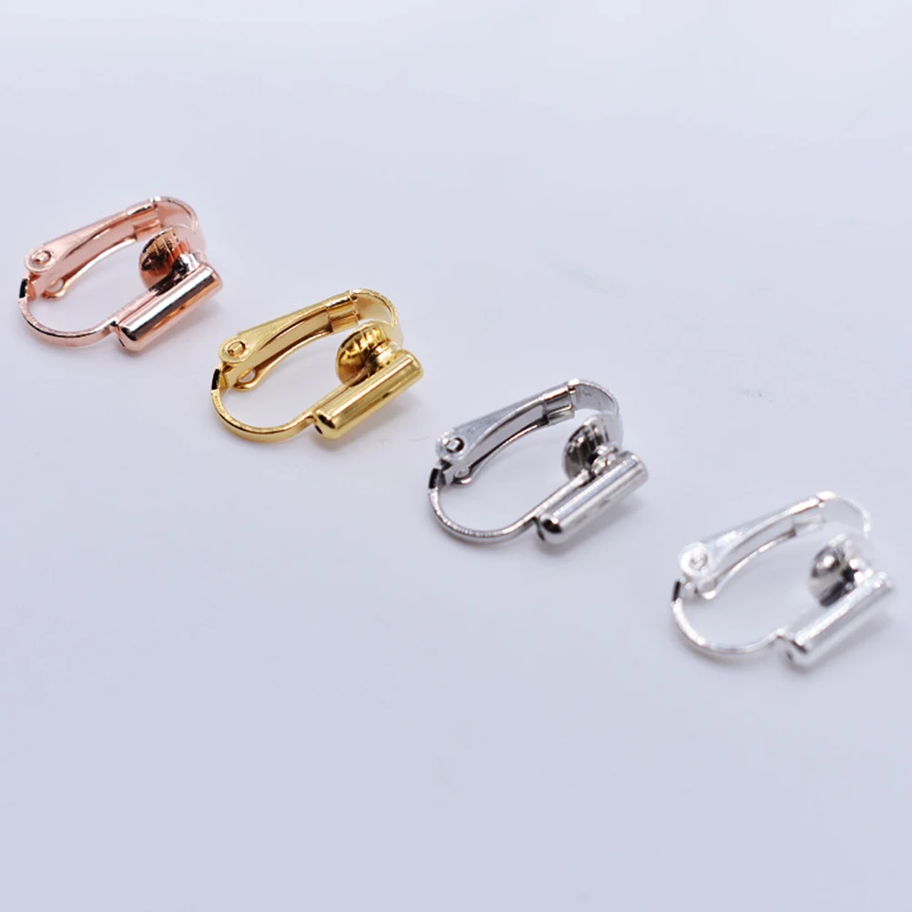 

20pcs Ear Clip Accessories Round Interchangeable Stud Clips Earrings Pins Converters DIY Safe Material Brass Plated Anti