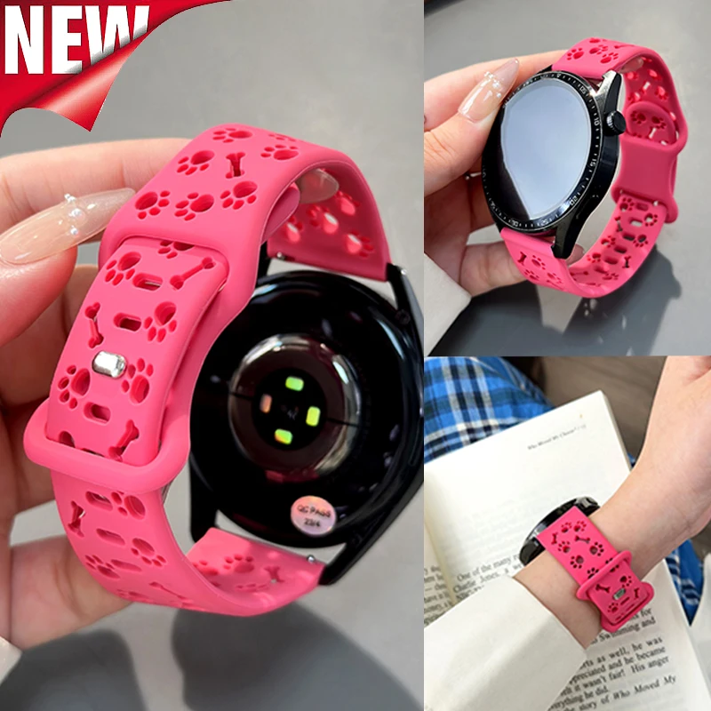 Pulseira de Silicone para Samsung Galaxy Watch 7 6 5 4 Classic, Correia para Amazfit GTR, Huawei, Xiaomi e Garmin
