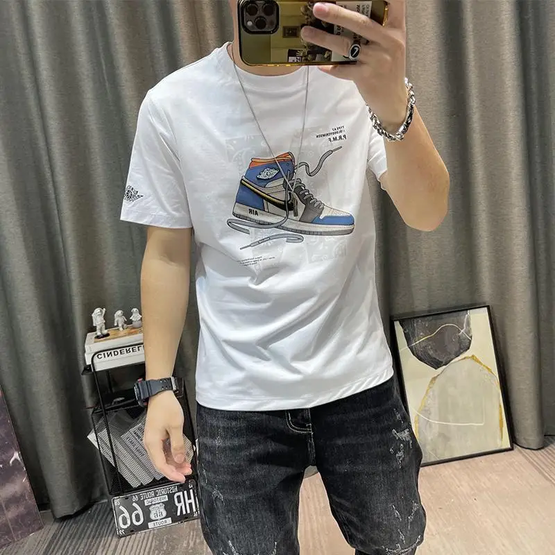 Anime T Shirt for Men Graphic Print Top Drawings Clothing Katoen Mens Tee Shirts Streetwear Watercolor Wholesale Xl Goth Grunge