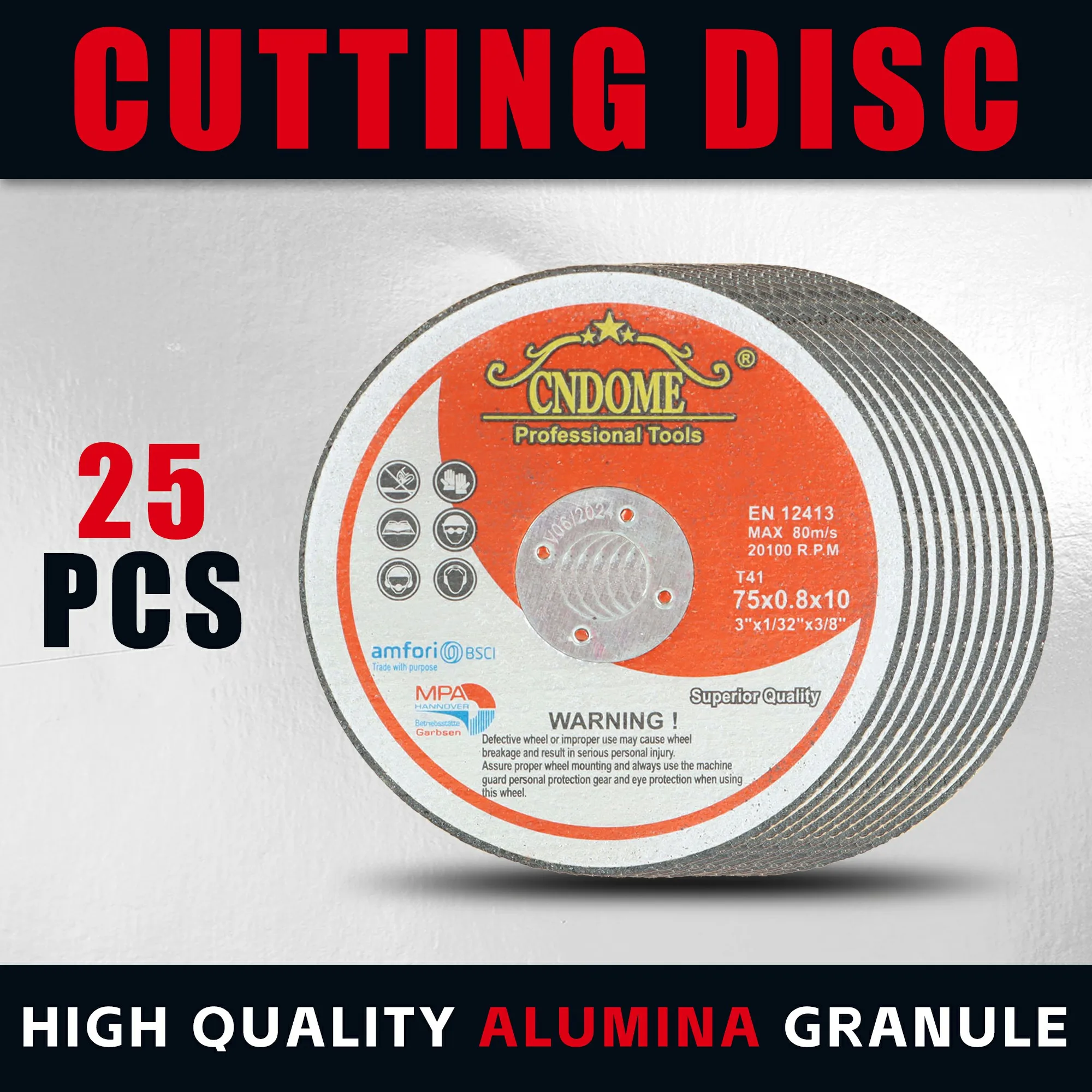 Cutting Disc 25Pcs Cut Off Wheels 3 Inch X 1/32 Inch X 3/8 Inch Arbor Cutting Wheels Fit for Cutting Steel and Ferrous Metals