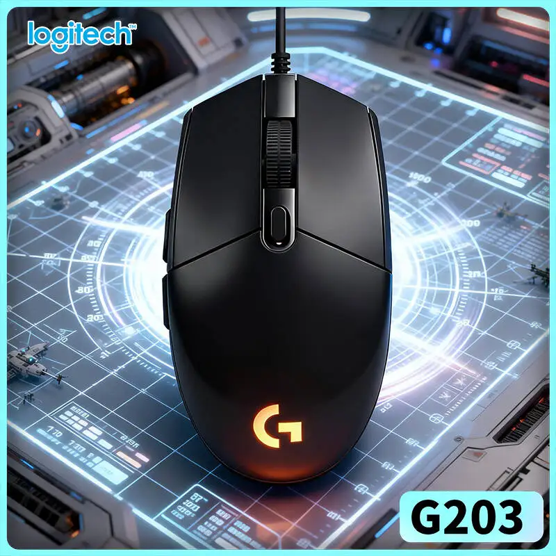 Logitech G203 Gaming Mouse 8000 DPI RGB Backlight 6 Buttons On-Board Memory 2-Year Warranty Platform-Ready Design