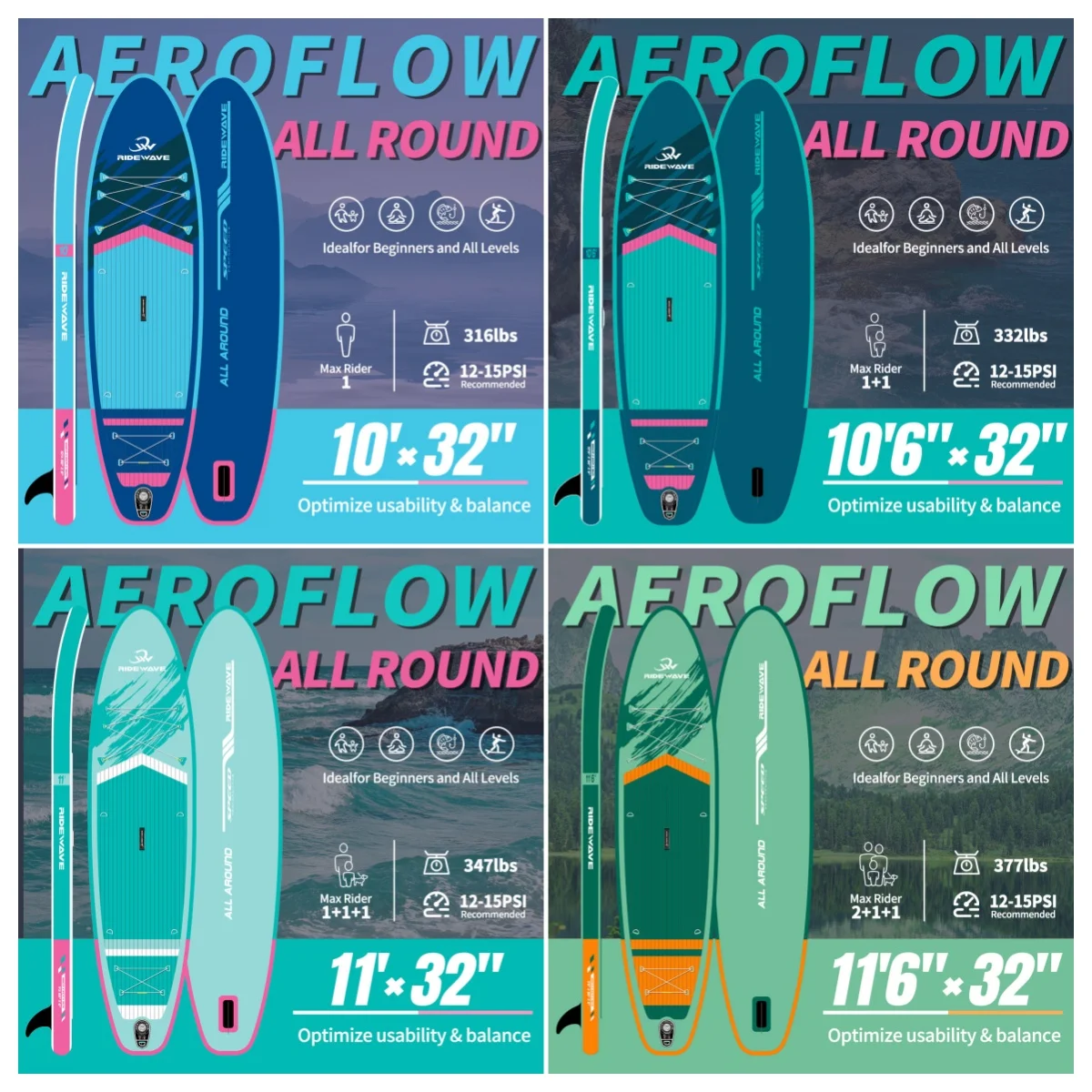 Luxury Wood Grain Inflatable Stand up Paddle Board 10'8
