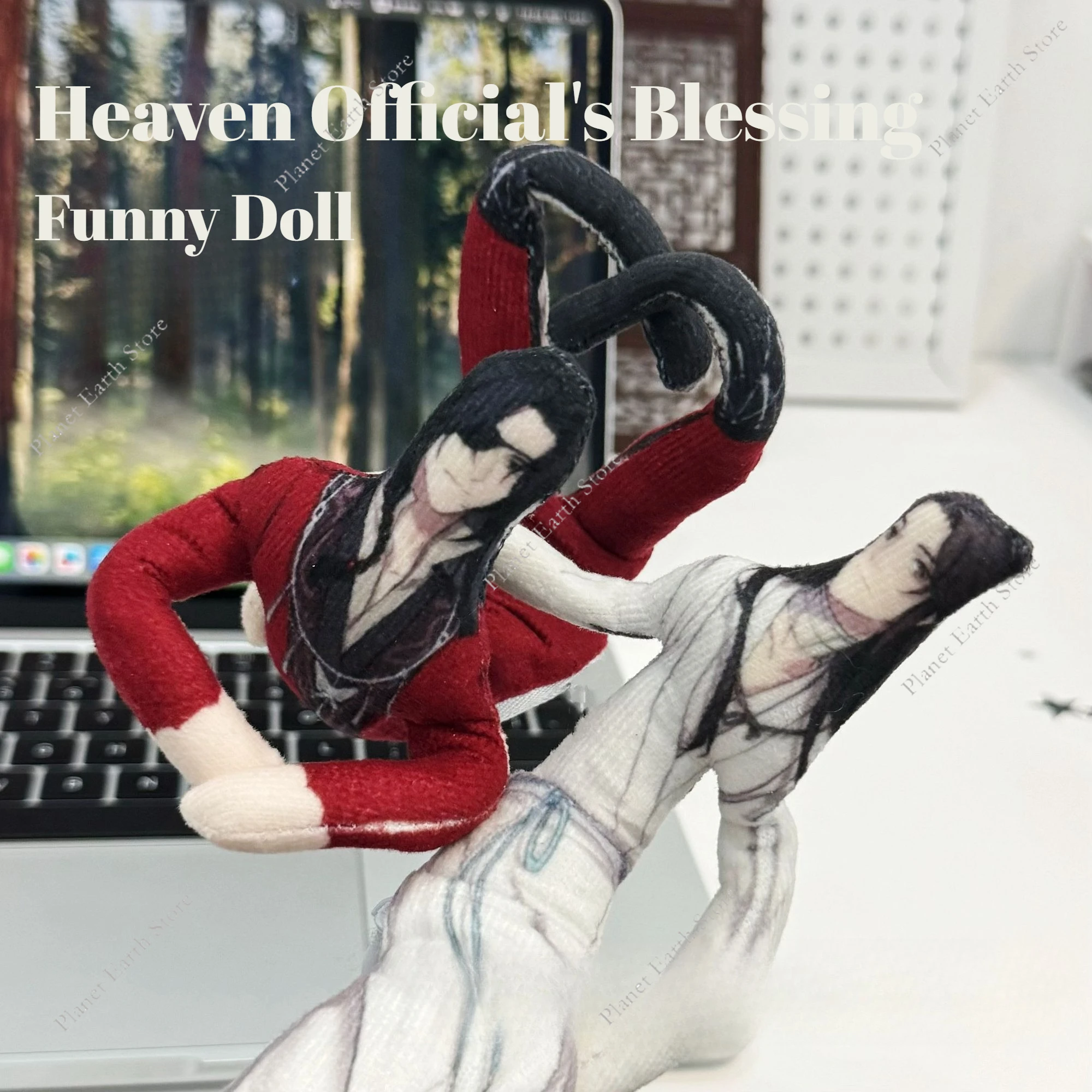 

Мультяшная кукла Heaven Official's Blessing Hua Cheng Xie Lian, аниме, забавная кукла Tian Guan Ci Fu, встроенный провод, случайный реквизит для укладки