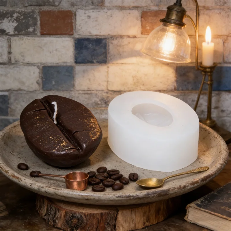 Emulational Coffee Beans Silicone Molds Wax Aromatherapy Candle Mold Semen Coffeae Candles Resin Clay Soap Craft Making Kit