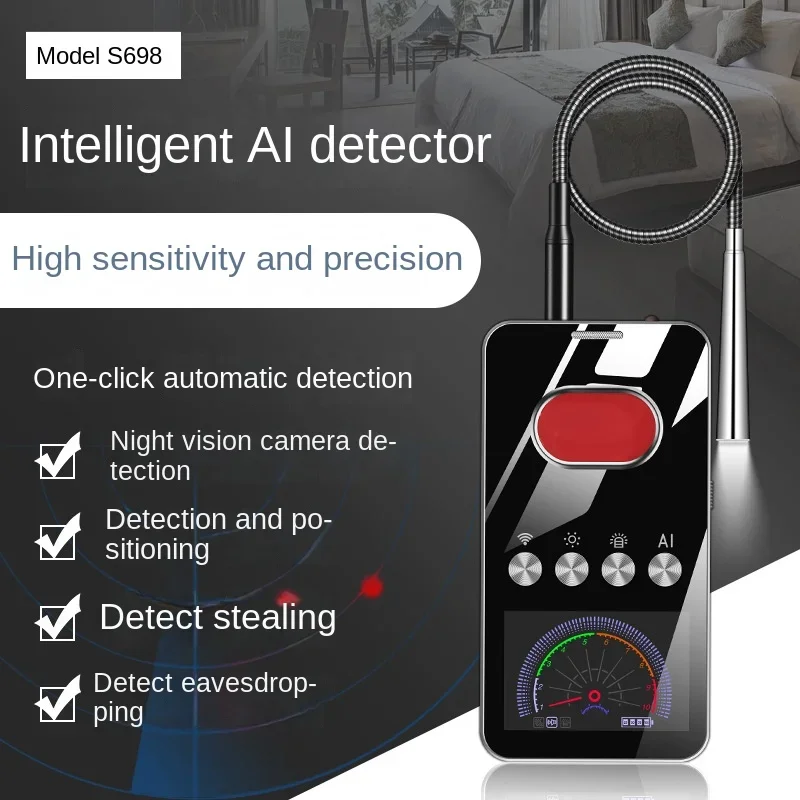Professional Cameras Detector Anti-Spy AI Mode Mini Bug Finder Listening Device Car GPS Tracker Detector Wireless Signal Scanner view 5