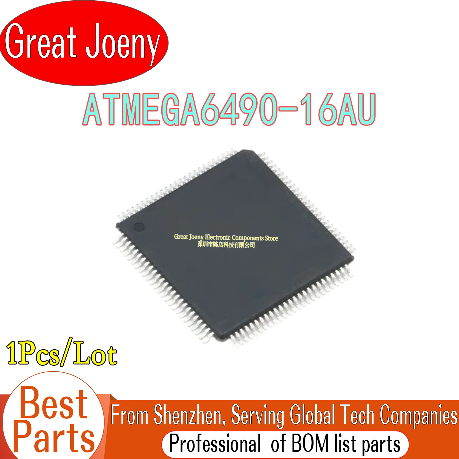 

100% New Original ATMEGA6490 ATMEGA6490-16AU IC MCU Chipset TQFP-100
