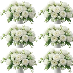 10 Bundles Artificial Peony Flowers Faux Silk Peony Bouquet for Home Wedding Table Centerpiece Decoration