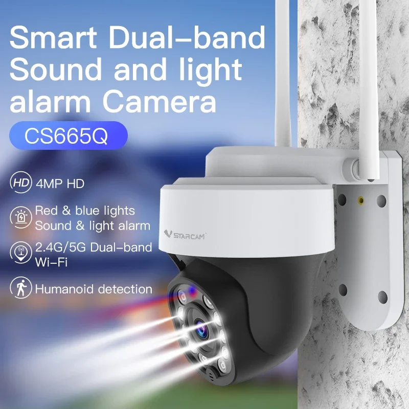 

Vstarcam 4MP 5G Wifi IP Camera AI Humanoid Tracking Security Camera 2.4G 2 Way Audio Outdoor Waterproof IR Color Night PTZ Cam