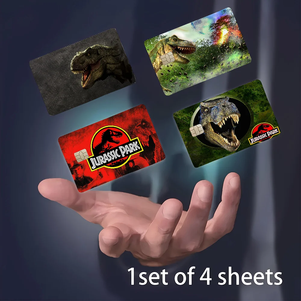 3D Cartoon Jurassic Park Dinosaur2024 Anime Cartoon Skin Stickers Film Tape Case For Big Credit Debit Card Front Side