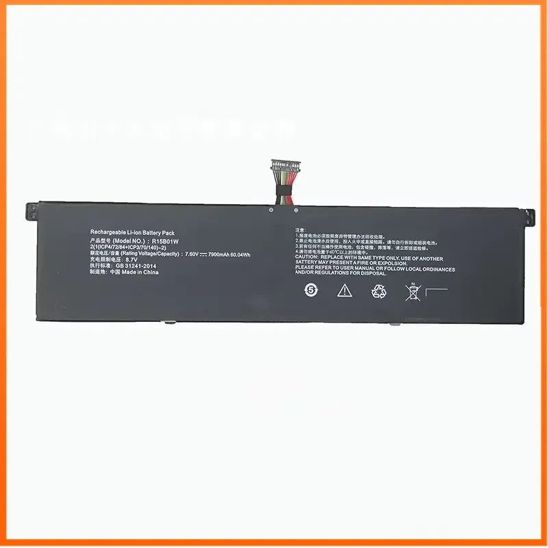 7900mAh 60.04Wh 7.6V R15B01W Laptop Battery for Xiaomi 15.6 Pro R15B01W TM1701 171501-AQ/AL/AF Replace Rechargeable Battery