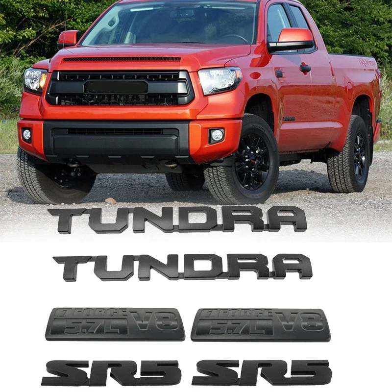 Car Rear Trunk Emblems 3D Logo Tailgate Decal Replacement Stickers for Toyota -Tundra 2000-2019 (Matte Black ) 6 PCS BLACK SET