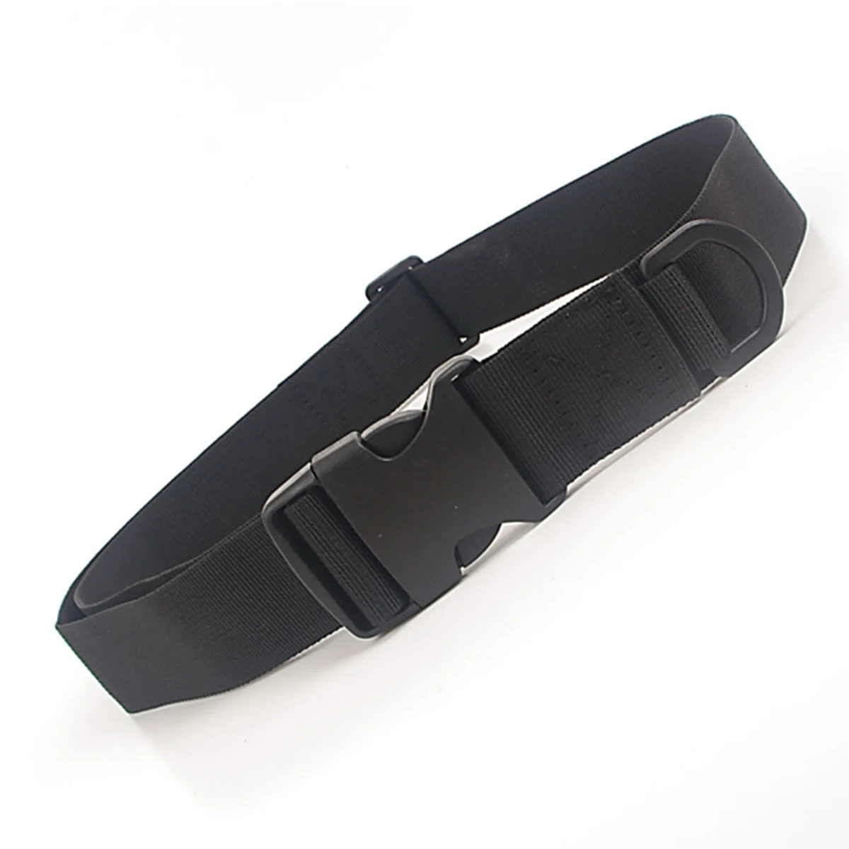 Black Simple Tactical Belt, Men's Outdoor Sports Belt, Mountaineering Nylon Plastic Buckle D-Shaped Buckle Outdoor Belt