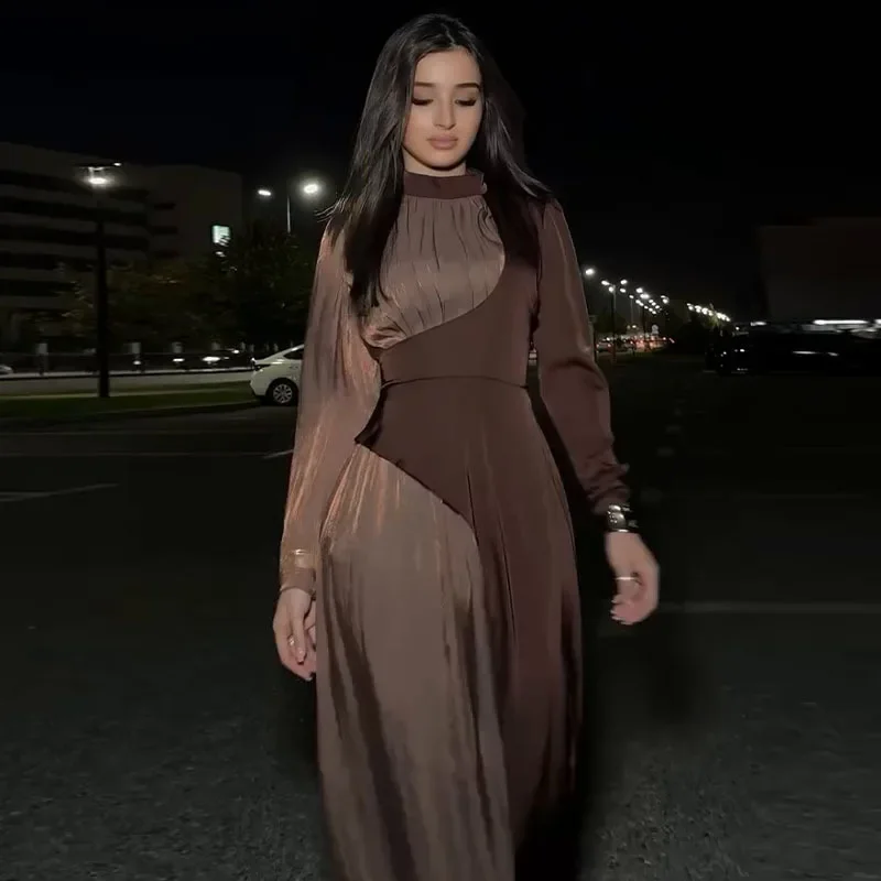 Muzułmańskie kobiety sukienki imprezowe szarfy wąska talia Abaya arabska długa suknia Jalabiya Ramadan maroko dubaj Abayas Kaftan Eid Vestidos