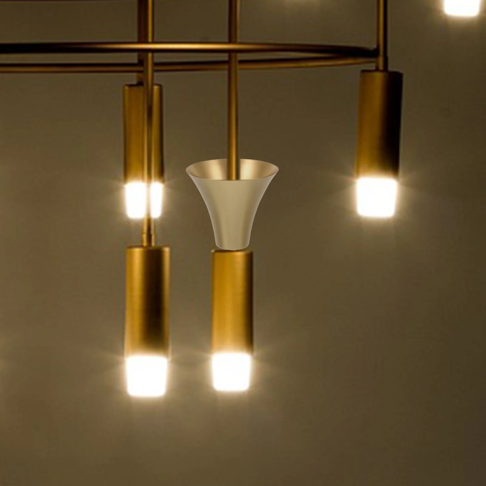 مصباح نحاسي نهائي قوي ومتين بتصميم دائري حامل مصباح أرضي للطاولة عاكس الضوء المزخرف لممر المقهى المنزلي #4