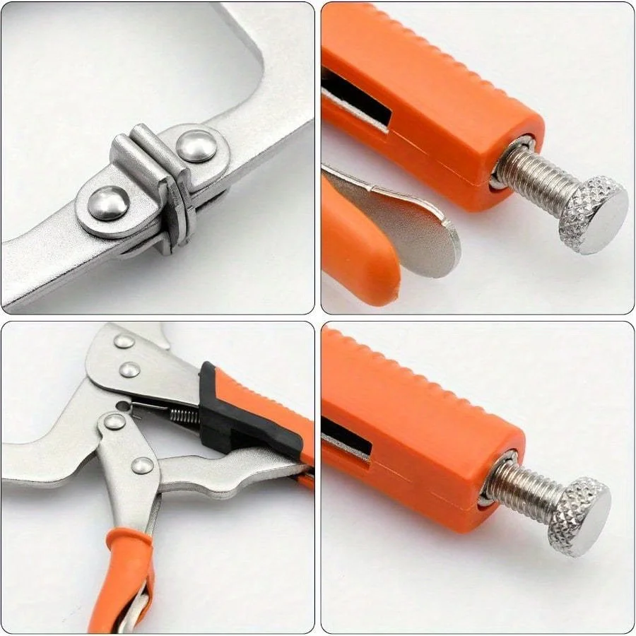 Heavy Duty 6 Inch Vise Grip Locking Pliers Adjustable Face Clamp for Woodworking Welding Pocket Hole Joinery 2 Pack Orange243
