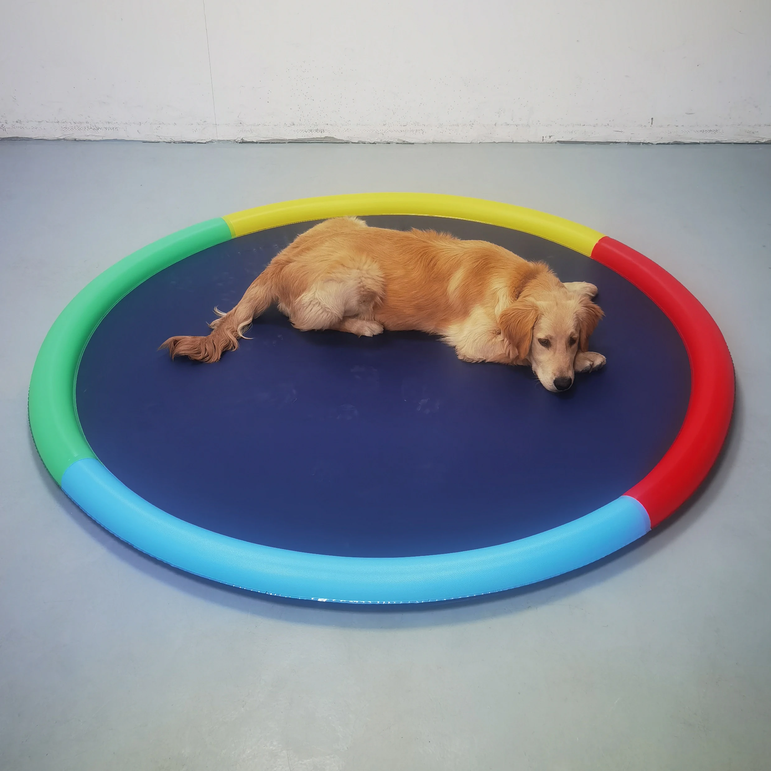 Spritzschutz für Hunde und Kinder – rutschfester Hundeschwimmbecken für große Hunde, 0,45 mm verdickte und langlebige Wasserspielmatte für den Außenbereich, Sommer-Sprinkler-Spielzeug für den Hinterhof (22, Blau)