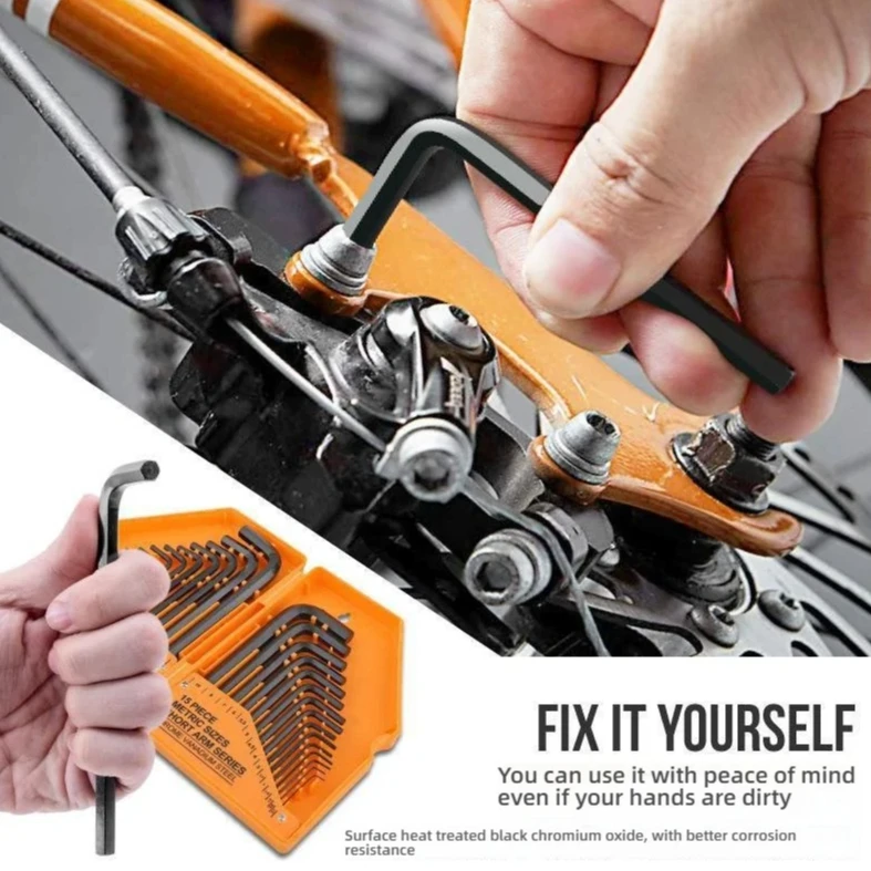 30-Piece for DIY, Repairs & Mechanics | Chrome Vanadium Hex Key Set | Metric & Imperial Sizes | L-Shaped Allen Wrenches