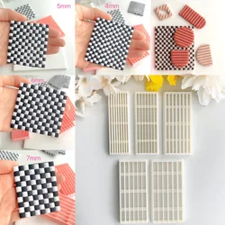 Soft Pottery Polymer Clay Cutters DIY Lattice Stripe Earring Shape Making Tool Polymer Clay Mold Checkerboard making tools
