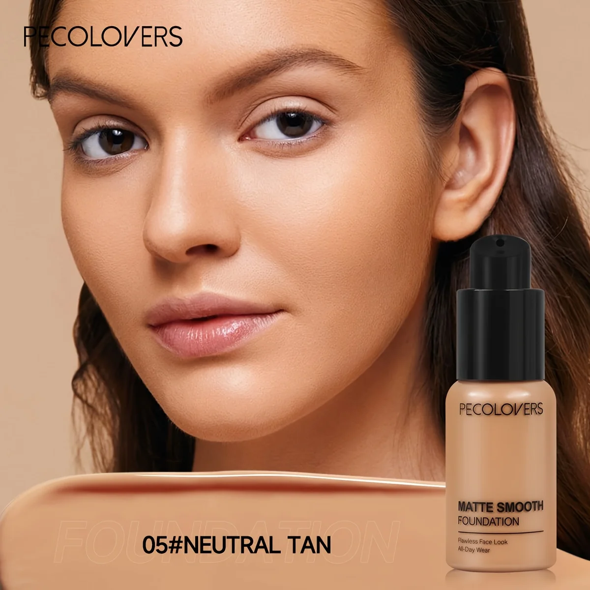 PECOLOVERS Matte Finish Liquid Foundation – Ölkontrollierender, wasserfester Concealer mit vollständiger Abdeckung für alle Hauttöne